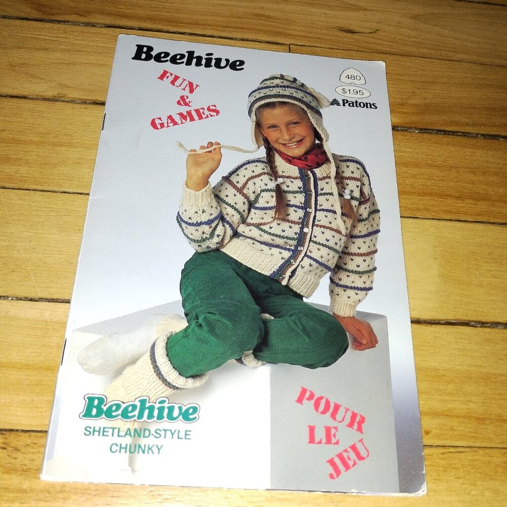 Fun and Games Knitting and Crocheting Patterns (Beehive Patons #480, 1986)